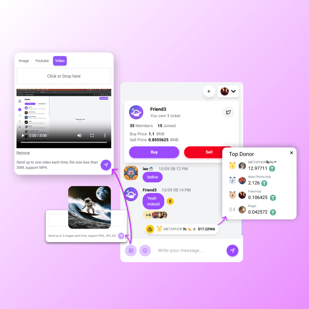Seamless Chatting: Share text, emojis, voices, images, and videos.